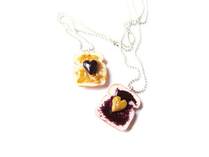 Peanut Butter and Jelly PBJ BFF Necklace Set - Sucre Sucre Miniatures