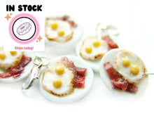 Load image into Gallery viewer, Bacon and Eggs Brekky Plate Charm, In Stock!