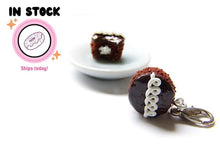 Load image into Gallery viewer, Swirl Chocolate Cream Cupcake Charm, In Stock!