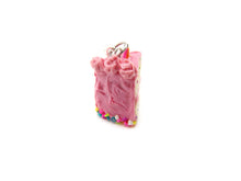 Load image into Gallery viewer, Classic Pink Frosted Birthday Confetti Cake Slice Charm, In Stock!