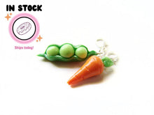 Load image into Gallery viewer, Pea + Carrot Charm Set, In Stock!