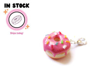 Load image into Gallery viewer, Pink Sprinkle Donut Charm, In Stock!