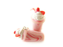 Load image into Gallery viewer, Strawberry Milkshake Charm - Sucre Sucre Miniatures