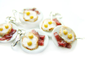 Bacon and Eggs Brekky Plate Charm - Sucre Sucre Miniatures