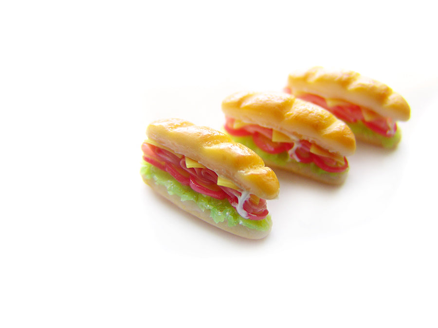 Stacked Sub Sandwich Charm - Sucre Sucre Miniatures