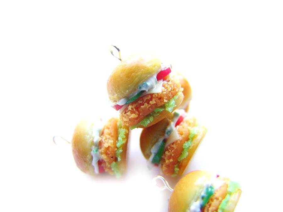 Fried Chicken Sandwich Charm - Sucre Sucre Miniatures