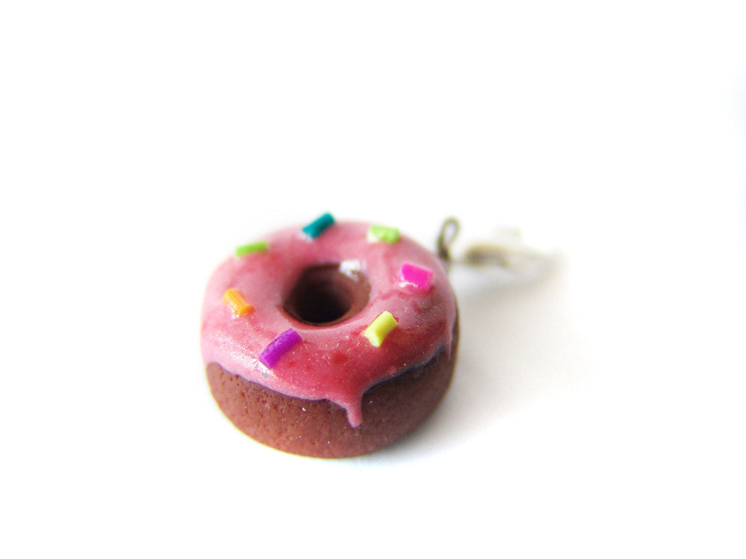 Pink Sprinkle Chocolate Donut Charm - Sucre Sucre Miniatures