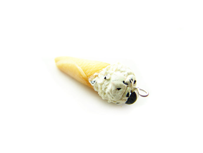 Cookies and Cream Ice Cream Cone Charm - Sucre Sucre Miniatures