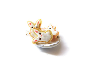 Spring White Rabbit Sugar Cookie Charm - Sucre Sucre Miniatures