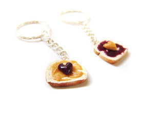 Peanut Butter and Jelly PBJ BFF Keychains Set - Sucre Sucre Miniatures