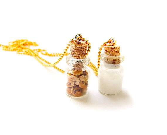 Cookies and Milk BFF Necklace Set - Sucre Sucre Miniatures