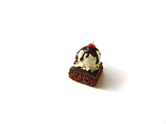 Hot Fudge Brownie Sundae Charm - Sucre Sucre Miniatures