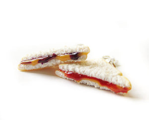 Peanut Butter and Jelly Sandwich PBJ Half Charm - Sucre Sucre Miniatures