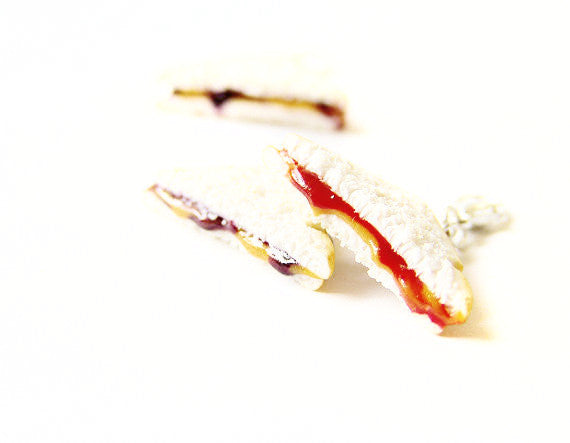 Peanut Butter and Jelly Sandwich PBJ Half Charm - Sucre Sucre Miniatures