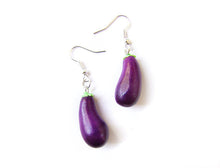 Load image into Gallery viewer, Eggplant Dangle Earrings - Sucre Sucre Miniatures