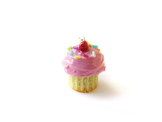 Pink Sprinkle Cupcake Charm - Sucre Sucre Miniatures