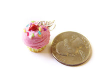 Load image into Gallery viewer, Pink Sprinkle Cupcake Charm - Sucre Sucre Miniatures