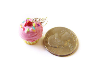 Pink Sprinkle Cupcake Charm - Sucre Sucre Miniatures