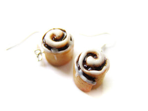 Cinnamon Roll Dangle Earrings - Sucre Sucre Miniatures