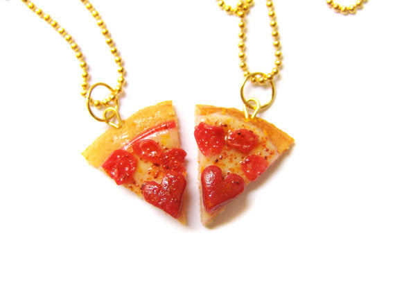Heart Pizza BFF Necklace Set - Sucre Sucre Miniatures