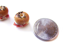 Load image into Gallery viewer, Salmon Bagel Earrings - Sucre Sucre Miniatures