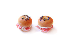 Load image into Gallery viewer, Salmon Bagel Earrings - Sucre Sucre Miniatures
