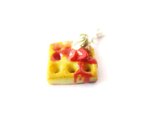 Load image into Gallery viewer, Strawberries and Cream Waffle Charm - Sucre Sucre Miniatures